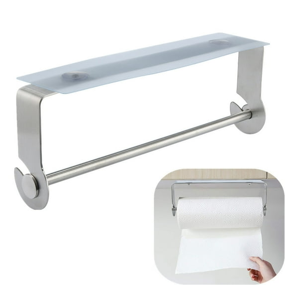 1 Paper Towel Holder, 2 Adhesive Strips Adhesive Bathroom Cabinet Under Paper Holder for Kitchen Brushed Towel Bathroom Products Towel