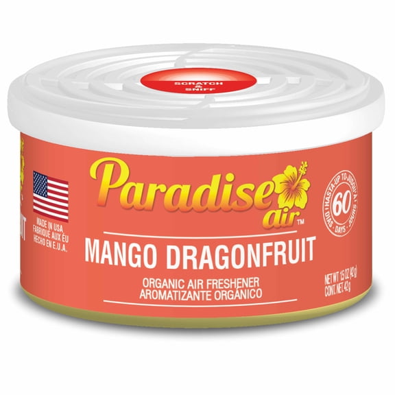 1 Paradise Organic Air Freshener Mango Dragonfruit Scent Fiber Can Home Aroma
