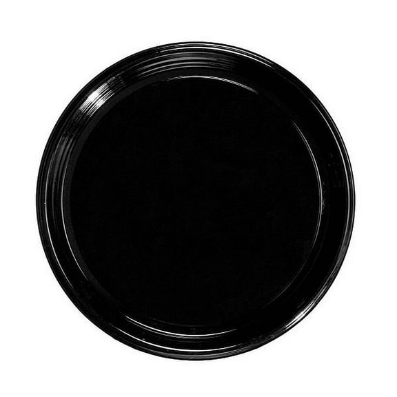 1 - Party Essentials 12" Soft Plastic Flat Tray - Black