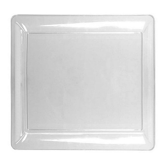 1 - Party Essentials 16" X 16" Heavy Duty Square Tray - Clear