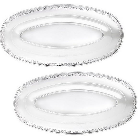1 - Party Essentials 20.75" x 10.5" Oval Tray - Clear