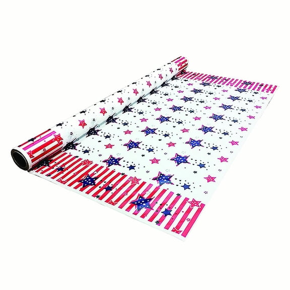 1 - Party Essentials 40" X 150' Heavy Duty Plastic Banquet Rolls - Stars