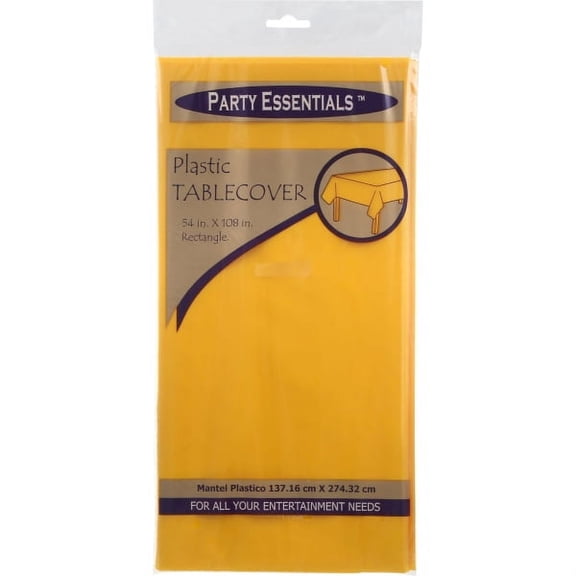1 - Party Essentials 54" X 108" Heavy Duty Rectangular Plastic Table Covers - Ivory