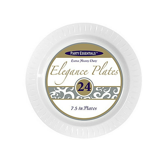 1 - Party Essentials 7.5" Elegance Salad Plates - White 24 Ct.