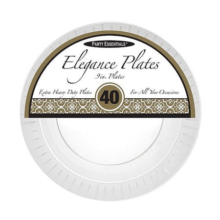 1 - Party Essentials 9" Elegance Luncheon Plates- Clear 40 Ct.
