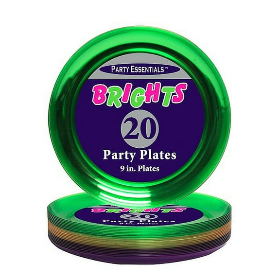 1 - Party Essentials 9" Party Plates - Mardi Gras 20 Ct.