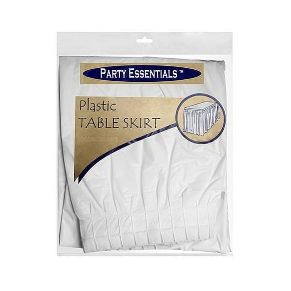 1 - Party Essentials Table Skirts 29? X 96? - White
