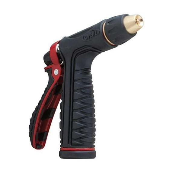 1 Pattern Adjustable Jet Stream Metal Nozzle with Rear Trigger Control, Black & Red