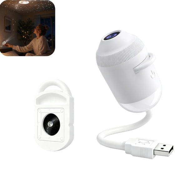 1-Pattern Sky Projection Night Light – USB Powered Star Projector for Nursery & Bedroom, Soft Glow Sleep Aid for Baby Feeding & Relaxation, Compact Portable Indoor Lamp