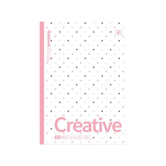1 Pc 10.04"x7.09" B5 Lined Notebook, Thread-Stitched Lay-Flat Journal with Date Header, Aesthetic Polka Dot Softcover Notepad, Purple