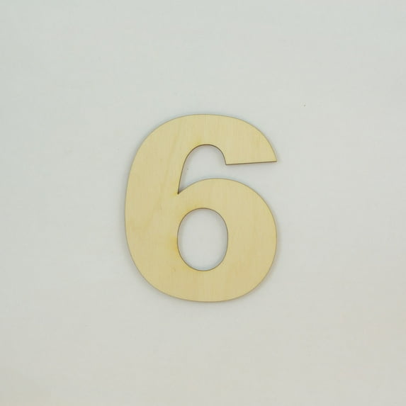 1 Pc, 10 Inch X 1/4 Inch Wood Numbers 6 In The Arial Font Great For Craft Project & Different Decor