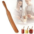 thumbnail image 1 of 1 Pc 11.02" Spurtle for Sourdough Starter, Spreading, Cooking, Mixing, Reaching Bottom of Jar, Kitchen Utensils, Kitchen Tools Wooden Kitchen Utensils for NonStick Cookware, Brown, 1 of 8