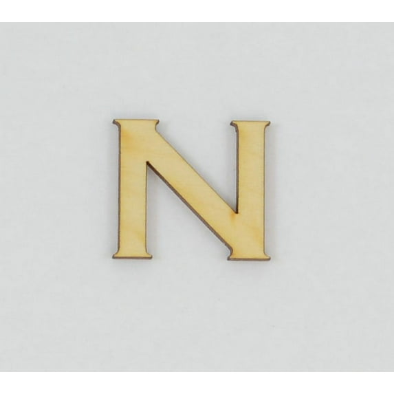 1 Pc, 12 Inch X 1/4 Inch Thick Wood Letters N In The Copperplate Gothic Bold Font Great For Craft Project & Different Decor