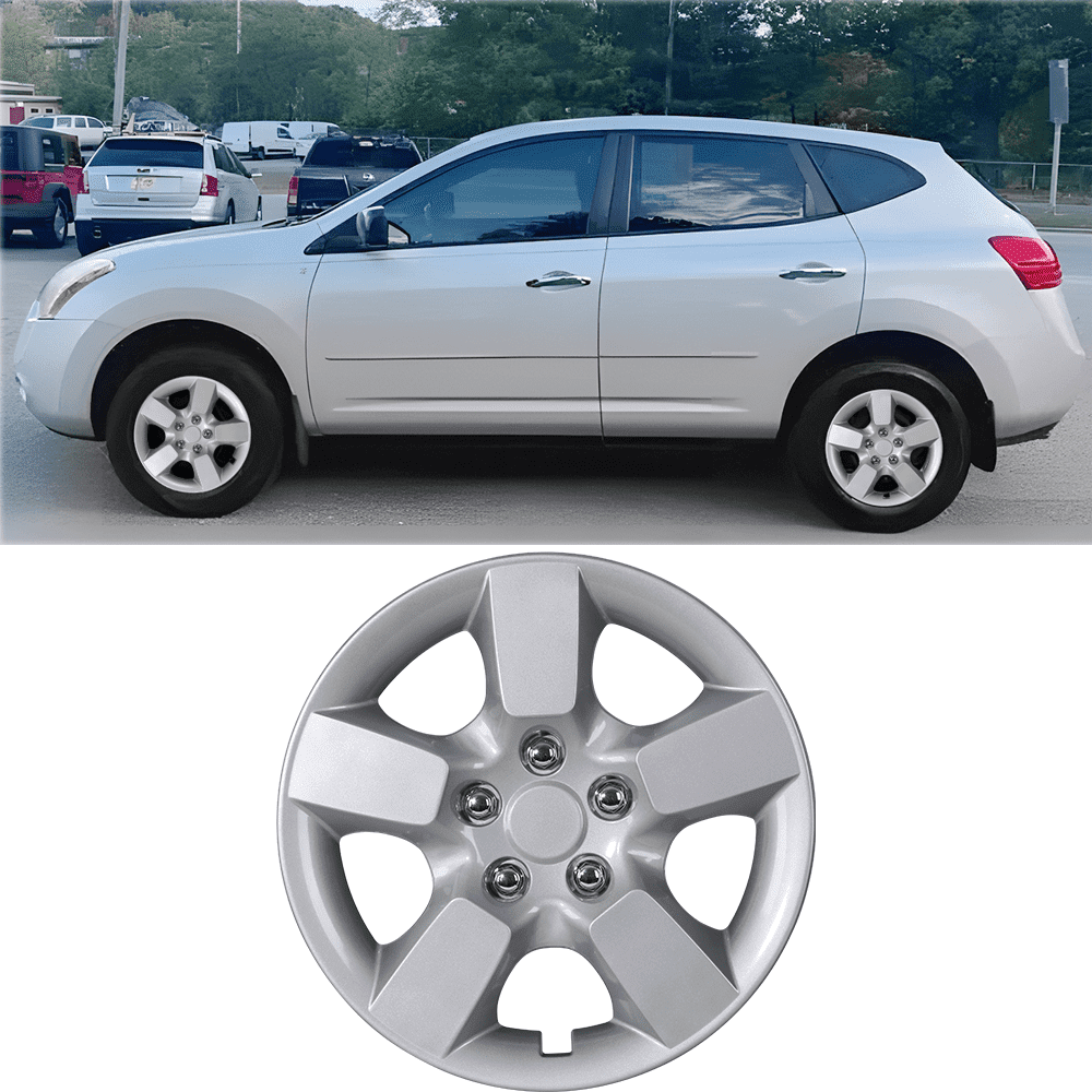 1 Pc 16" Hubcap for 2010-2015 Nissan Rogue/Rogue Select,Wheel Rim Cover Replacement with Decoration Nuts,Compatible with Steel Wheels,Snap on Car Truck SUV Hubcap,PP,Lacquer
