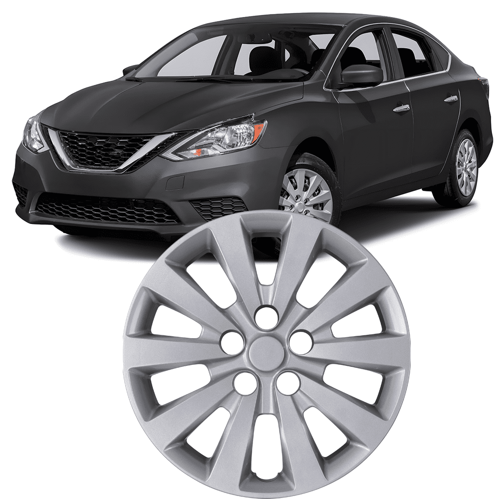 1 Pc 16" Hubcap for 2013-2019 Nissan Sentra & 2011-2017 Nissan Leaf,Wheel Rim Cover Replacement,Compatible with Steel Wheels,Snap on Car Truck SUV Hubcap,PP,Lacquer