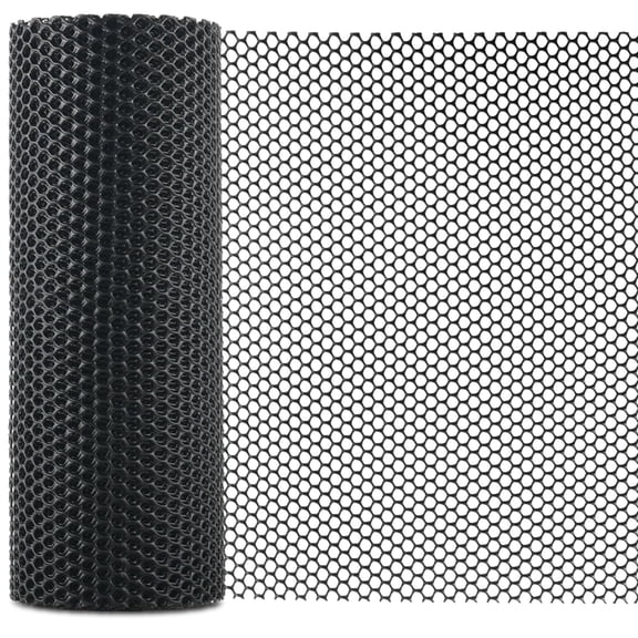 1 Pc 16 Inch 40 FT Black Plastic Wire Mesh Fencing Roll Poultry Animal Barrier Garden Outdoor Professional Secure Protection
