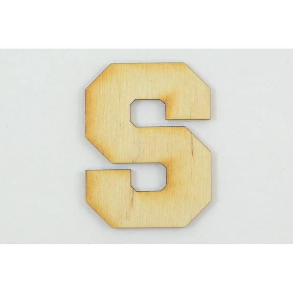 1 Pc, 16 Inch X 1/4 Inch Thick Collegiate Font Wood Letters S Easy To Paint Or Decorate For Indoor Use Only