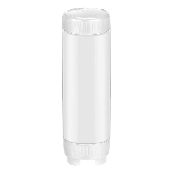 1 Pc 16 oz Inverted Condiment Squeeze Bottles Refillable Tip Large Valve Dispenser Condiment Squeeze Bottle Easy-to-Fill Clear Self Sealing Bottles for Sauces, Dressings, Ketchup, 2.17x8.66", White