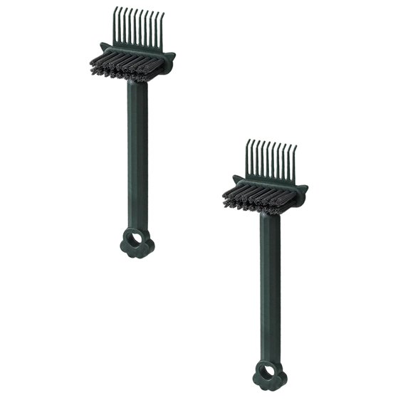 1 Pc 2 in 1 Hair Brush Cleaning Tool, 2026 NEW Comb Cleaning Brush, Portable Hair Brush Cleaner Rake, Hairbrush Cleaner Solution, Comb Cleaner Hairbrush Cleaner Tool Salon Travel Use, 6.29", Green