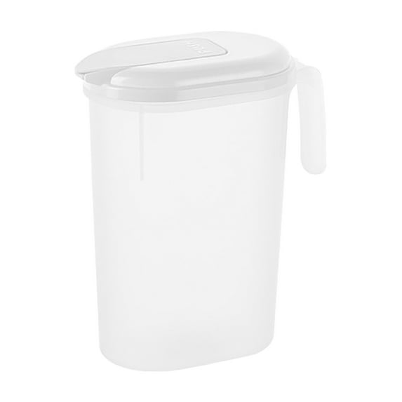 1 Pc 2.2L Pitcher with Lid, Water Pitcher, Flip-top Spout, Clear Water Jug for Fridge Plastic Juice Mixing Pitcher, Handles for Ice Tea Hot Cold Coffee Clear Kettle Iced Tea Pitcher for Fridge, Clear