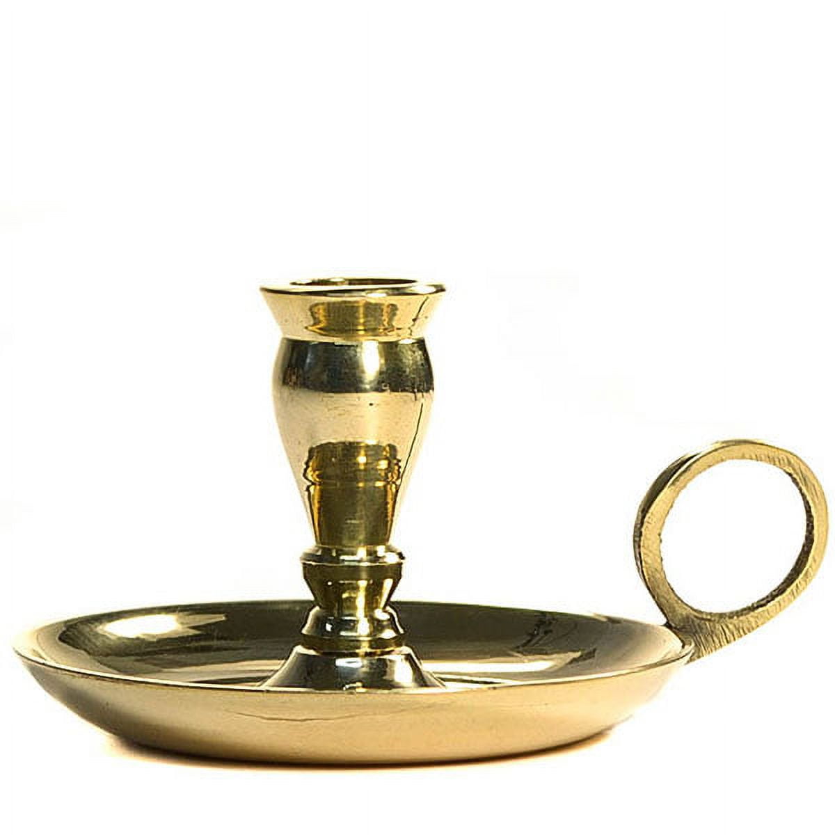 1 Pc, 2 Inch Mini Brass Chamberstick for Use w/0.5 Diameter Candle 