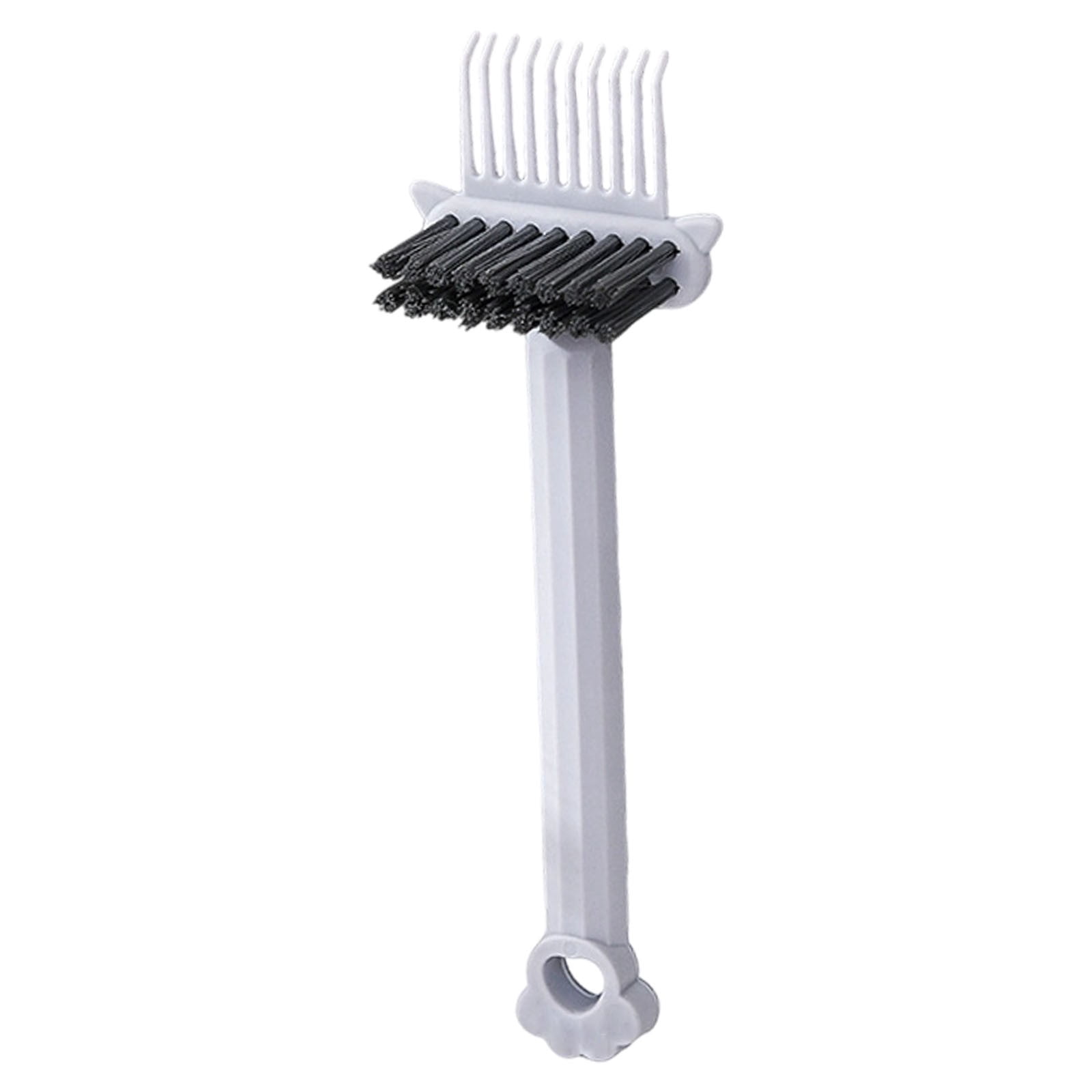 1 Pc 2-in-1 Hair Brush Cleaner Tool Comb Cleaning Brush Portable Hair Brush Cleaner Rake Hairbrush Cleaner Solution Mini Cleaning Rake with Pick & Bristles for Home and Salon Use, 6.29 Inch, Gray