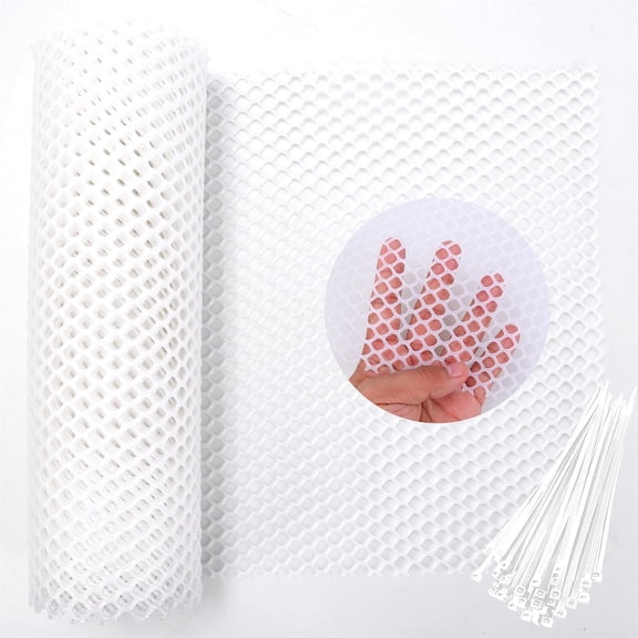 1 Pc 20 FT White Plastic Wire Mesh Fence Roll Poultry Animal Barrier Garden Outdoor Professional Secure Protection