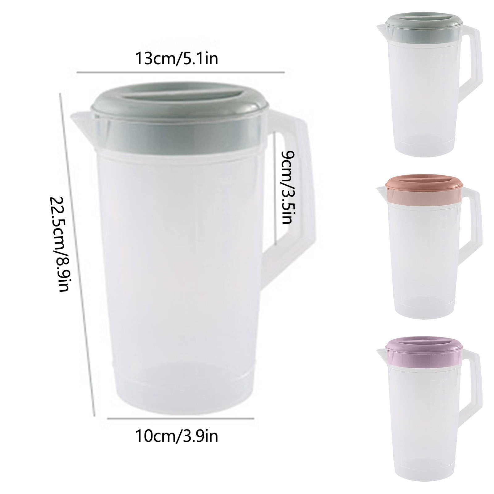 1 Pc 2000ml Fridge Door Water Jug with Handle BPA Free Plastic Pitcher ...