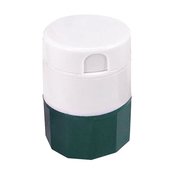 1 Pc 3 in 1 Pill Cutter & Crusher with Storage Pill Organizer with Pill Splitter Compact Pill Splitter with Stainless Blade Powder Grinder & Travel Cup, 1.57x2.52 Inch, Green