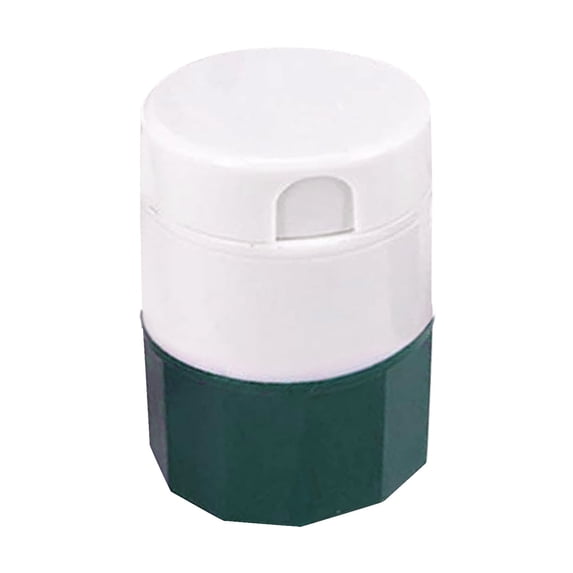 1 Pc 3 in 1 Pill Cutter & Crusher with Storage Pill Organizer with Pill Splitter Compact Pill Splitter with Stainless Blade Powder Grinder & Travel Cup, 1.57x2.52 Inch, Green