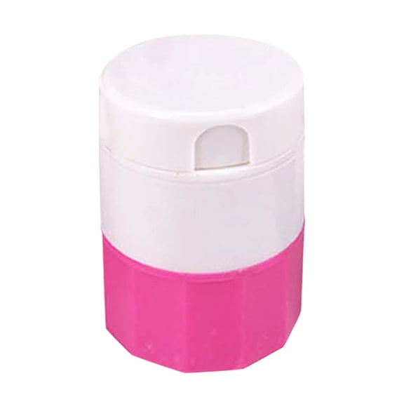 1 Pc 3 in 1 Pill Cutter & Crusher with Storage Pill Organizer with Pill Splitter Compact Pill Splitter with Stainless Blade Powder Grinder & Travel Cup, 1.57x2.52 Inch, Pink