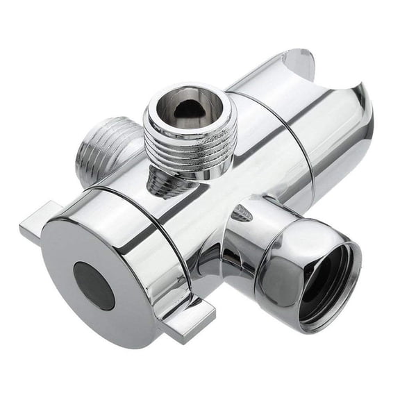 1 Pc 3-Way Diverter Adapter, Multifunction Shower Head Diverter Valve, Three Function Switch Adapter Connector for Head Arm Mounted Diverter Adapter Bathroom Accessory, 3.4x1.3 inch