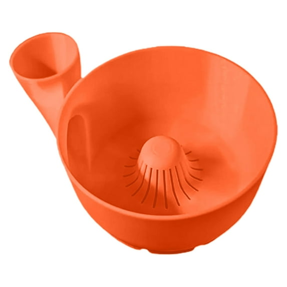 1 Pc 3D Printed Automatic Fruit Washer Bowl with Strainer Portable Fruit Washing Spinner Bowls Draining Fruits and Veggies Cleaner Device Multipurpose Rinse Basket for Kitchen, 5.51"x4.33", Orange