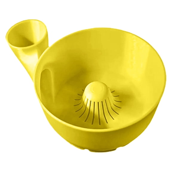 1 Pc 3D Printed Automatic Fruit Washer Bowl with Strainer Portable Fruit Washing Spinner Bowls Draining Fruits and Veggies Cleaner Device Multipurpose Rinse Basket for Kitchen, 5.51"x4.33", Yellow
