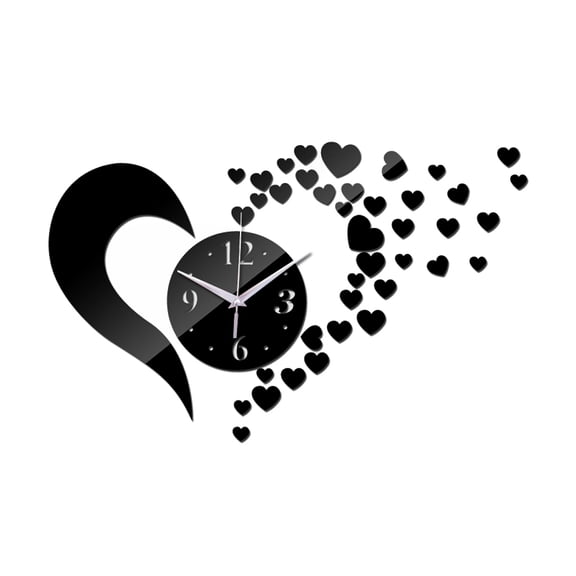 1 Pc 3D Stereo Mirror Wall Stickers Quartz Clock Acrylic Material Decoration Living Room DIY Mirror Stickers