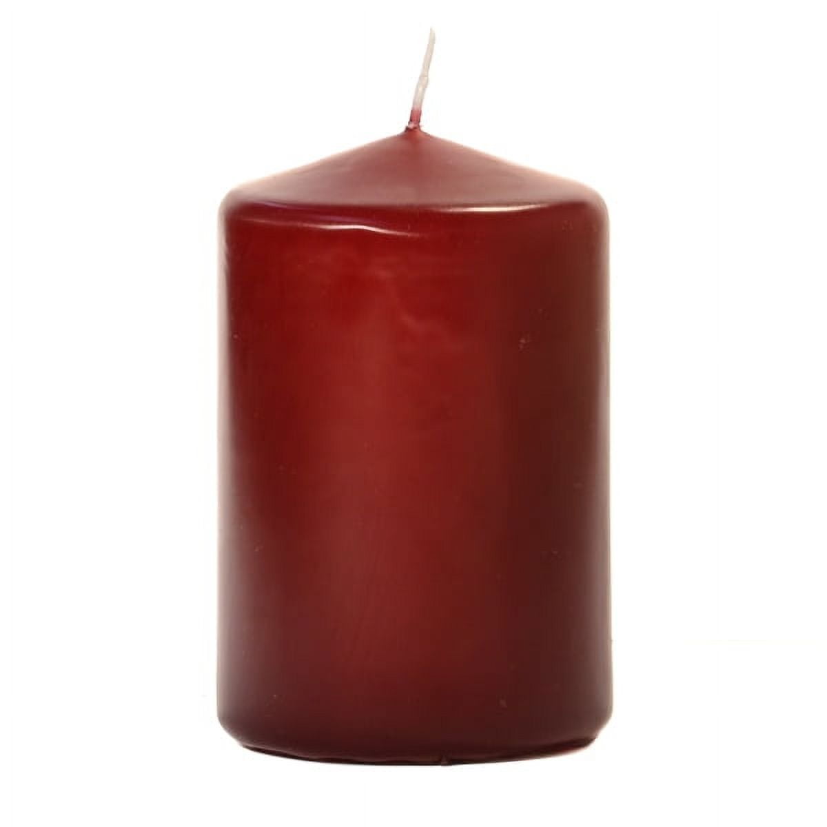 1 Pc 3x4 Burgundy Pillar Candles Unscented 3 in. diameterx4.5 in. tall