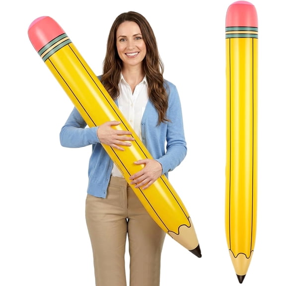 1 Pc 44 Inch Inflatable Pencils, Large Inflatable Crayons Blow Up Pencil, Graduation Party Decoration, Welcome Back to School Pencil Balloons for Classroom Garden Birthday Party Decorations