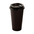 thumbnail image 1 of 1 Pc 475ml Reusable Coffee Cups with Lids Plastic Tumblers Travel Mug Iced Coffee Cup for Adults and Kid Women Hot and Cold Drinks, Microwaveable, 5.91 Inch, Black, 1 of 8