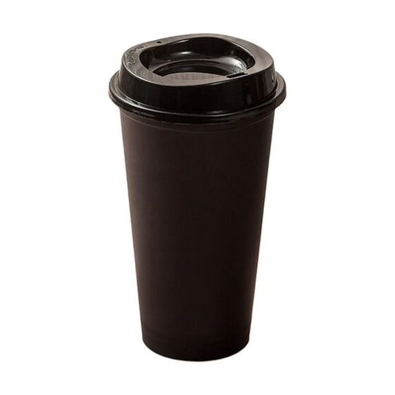 1 Pc 475ml Reusable Coffee Cups with Lids, To Go Travel Cups, Hot or Cold Drinks, Dishwasher and Microwave Safe, 5.91 Inch, Black