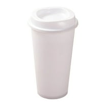 1 Pc 475ml Reusable Coffee Cups with Lids, To Go Travel Cups, Hot or Cold Drinks, Dishwasher and Microwave Safe, 5.91 Inch, White