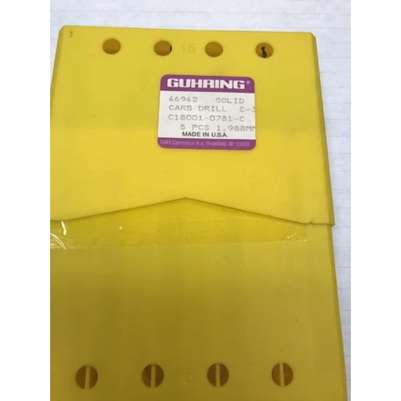 1 Pc. 5/64 X 6Oal Solid Carbide Deep Hole Drill. Guhring (Loc Q19)