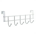 thumbnail image 1 of 1 Pc 5 Hooks Sturdy Space Saver Over The Door Hook Hanger Rack - Organise Bedroom, Bathroom, Closets - Hang Shirts, Coats, Towels, Robes, Hats, Silver, 1 of 9