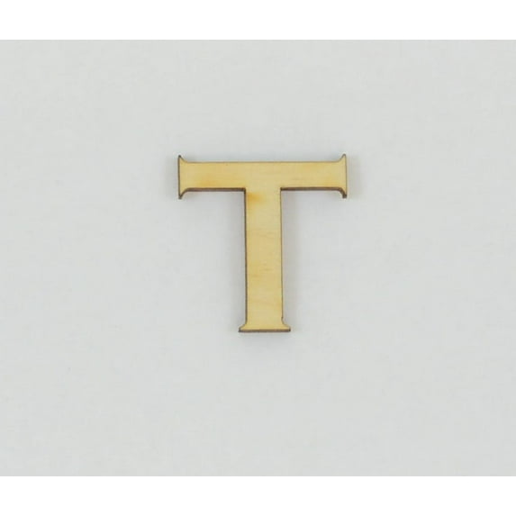 1 Pc, 5 Inch X 1/8 Inch Thick Wood Letters T In The Copperplate Gothic Bold Font Great For Craft Project & Different Decor