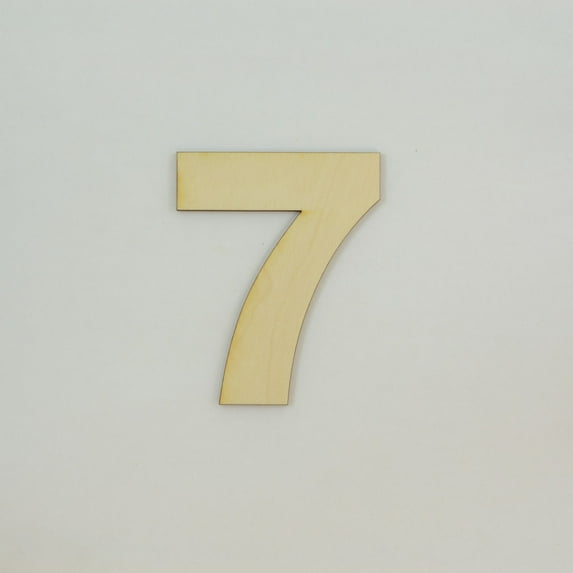 1 Pc, 5 Inch X 1/8 Inch Wood Numbers 7 In The Arial Font Great For Craft Project & Different Decor
