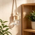 thumbnail image 1 of 1 Pc 5ml Hanging Car Air Freshener Diffuser,Empty Clear Glass Essential Diffuser Oil Aromatherapy Fragrance Perfume Pendant Glass Vials with Wooden Caps & Hanging String(E), 1 of 6