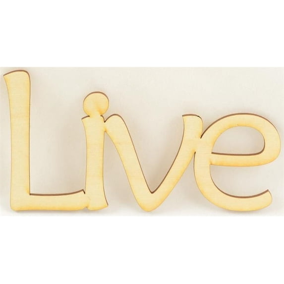 1 Pc, 6.25" X 3.25" Print & Unfinished Welded Word Live For Home & Events Decor
