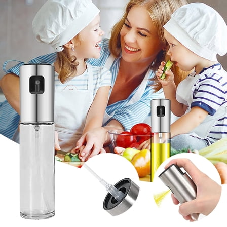 1 Pc 6.69"x1.57" Oil Sprayer for Cooking, Olive Oil Sprayer Mister, Oil Spray Bottle for Kitchen, Portable Kitchen Gadget for Air Fryer, Baking, Salad, Grilling, Roasting, Olive Oil Dispenser, Silver