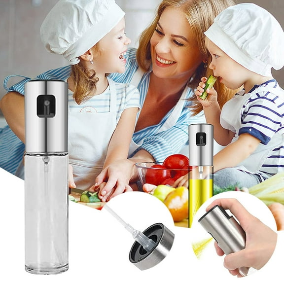 1 Pc 6.69"x1.57" Oil Sprayer for Cooking, Olive Oil Sprayer Mister, Oil Spray Bottle for Kitchen, Portable Kitchen Gadget for Air Fryer, Baking, Salad, Grilling, Roasting, Olive Oil Dispenser, Silver
