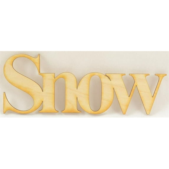 1 Pc, 6.75" X 2.5" Bold & Unfinished Welded Word Snow For Home & Events Decor
