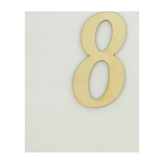 1 Pc, 6 Inch X 1/8 Inch Thick Lavanderia Font Wood Numbers 8 Great For Craft Project